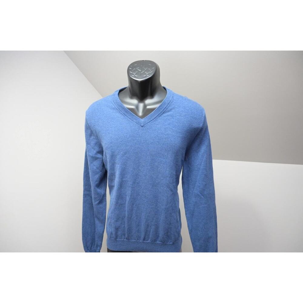 Brooks Brothers 346 Supima V Neck Sweater Blue Casual‎ Luxury Mens Medium - Picture 3 of 8